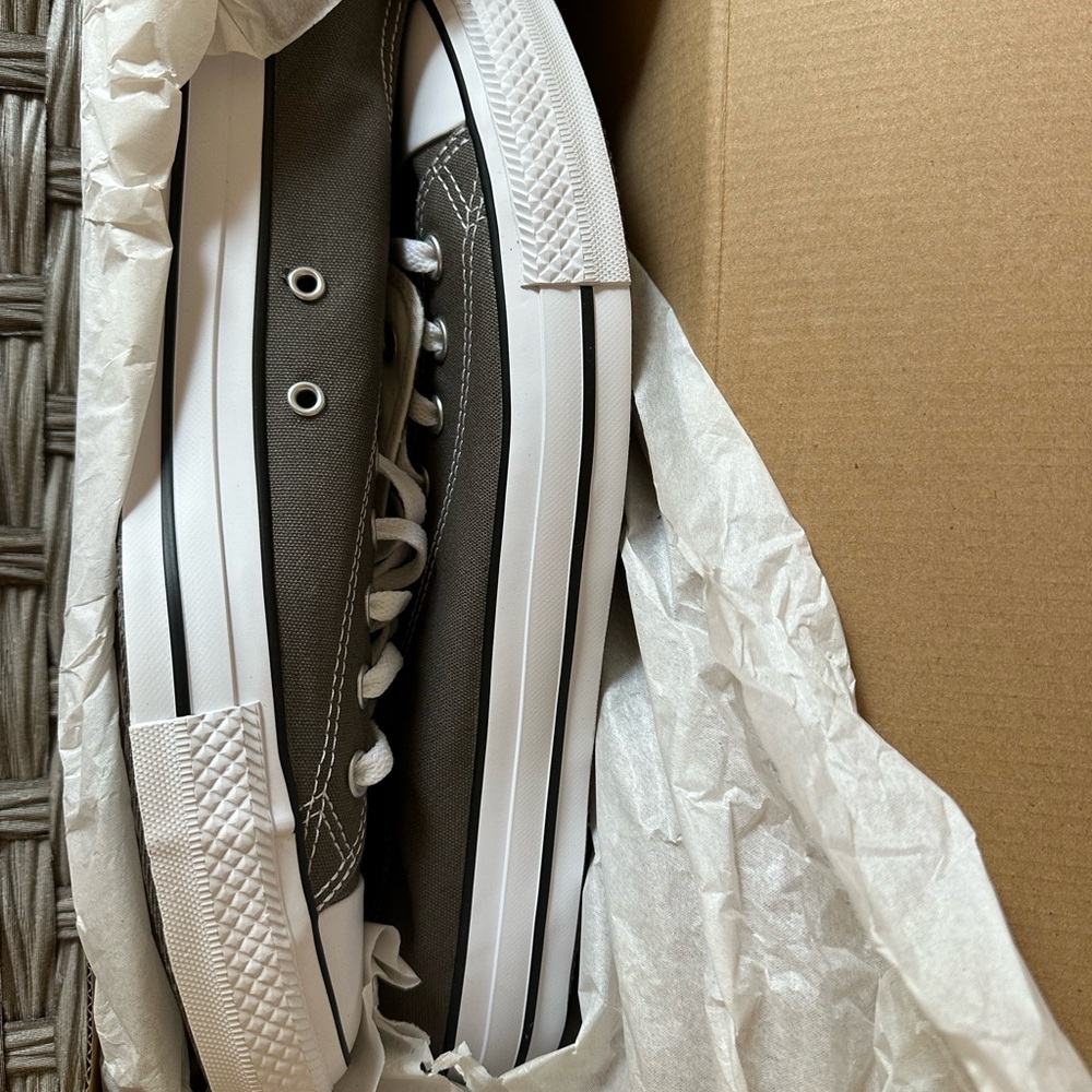 Grey and White Canvas Sneakers